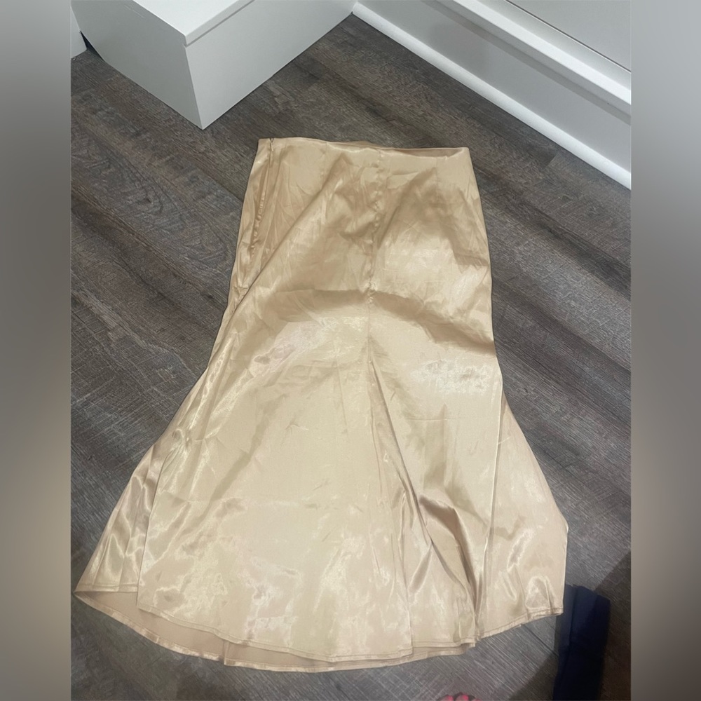 Gold silk maxi skirt